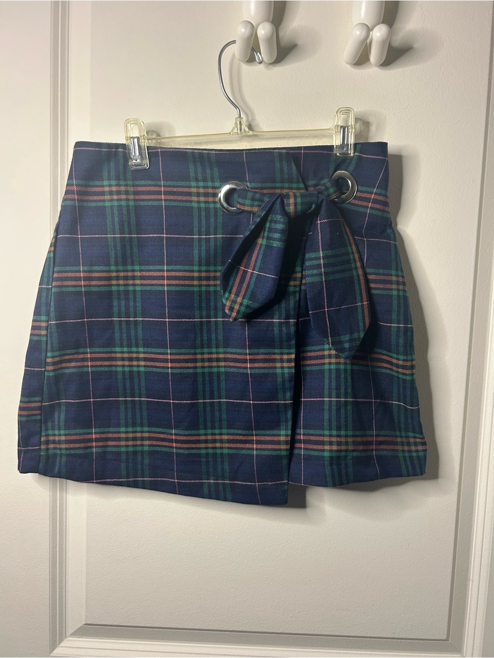 Wild Fable Blue Green Plaid Skirt Wrap Kilt Style Size S